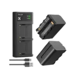 K&F Concept NP-F970 Kit de Cargador y 2 Baterías KF28.0047