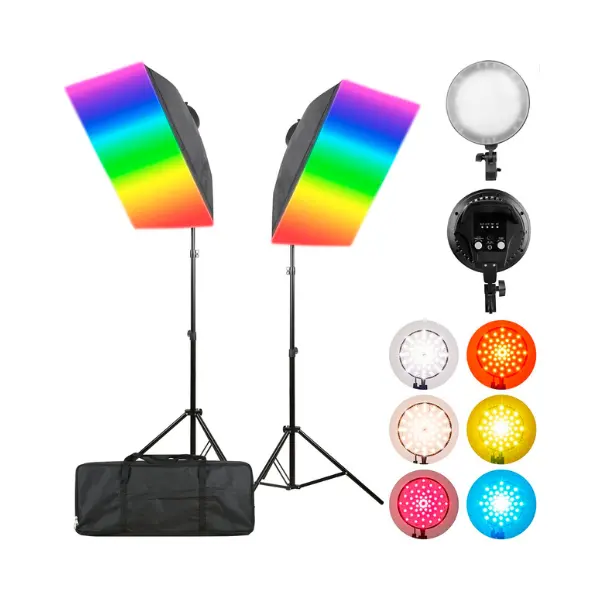 Kit de Iluminación Softbox RGB LED
