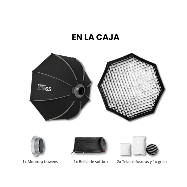 Contenido de la caja del k3 octabox 65cm