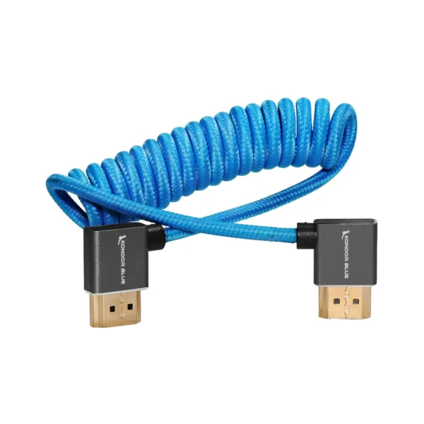Cable HDMI Kondor Blue trenzado en espiral de color azul brillante