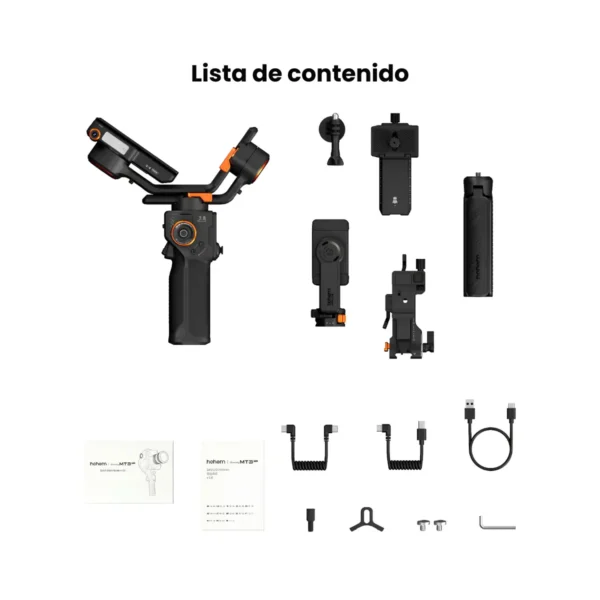 Hohem iSteady MT3 Pro con control remoto desmontable de 1.4 pulgadas mostrando vista en vivo