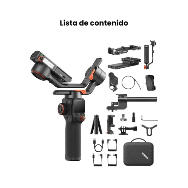 Hohem iSteady MT3 Pro Kit completo con gimbal, motor Spot Mini, empuñadura y estuche rígido