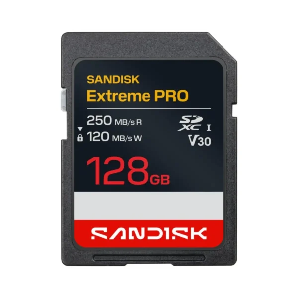 Memoria SD SanDisk Extreme PRO de 128GB con velocidad de lectura de 250 MB/s