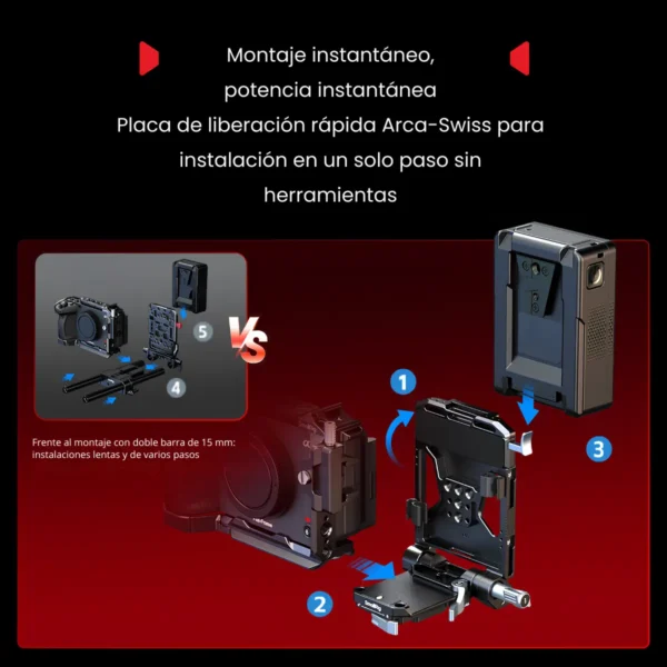 SmallRig 5315 plegado en formato compacto para transporte en mochila