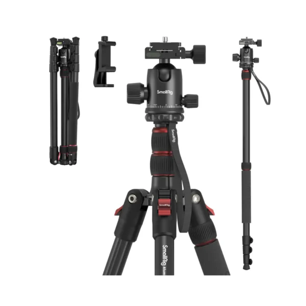 SmallRig CT-10 convertido en monopie con columna central y pata desmontable