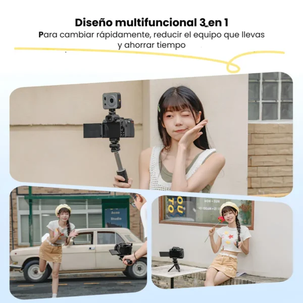 SmallRig SR-RG2 extendido como palo de selfie con camara mirrorless