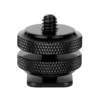 Adaptador de zapata fría a rosca 1/4" Ulanzi con doble tuerca en aluminio negro