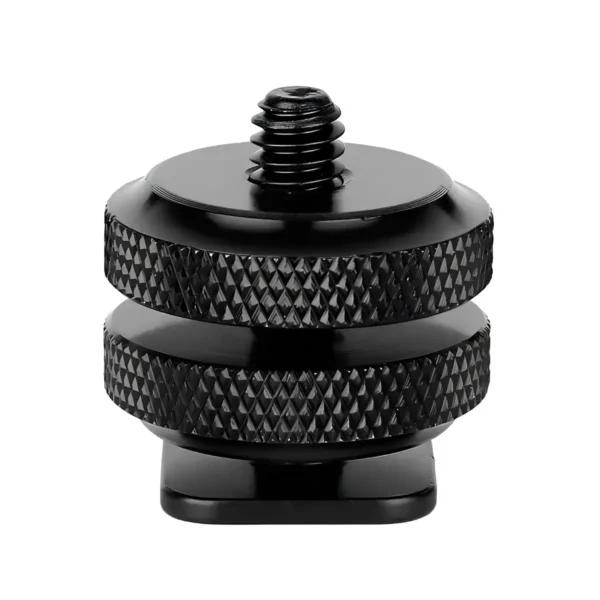 Adaptador de zapata fría a rosca 1/4" Ulanzi con doble tuerca en aluminio negro
