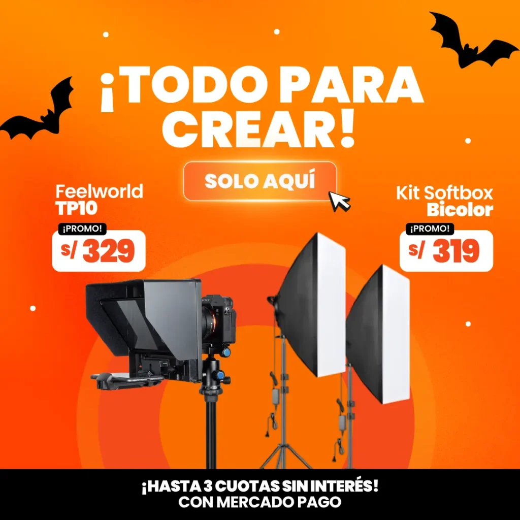 Kit de iluminacion mas teleprompter en peru ahora en oferta (2)