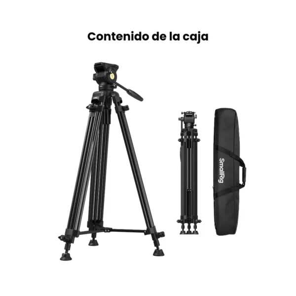 SmallRig AD14 plegado a 87 cm junto a estuche de transporte